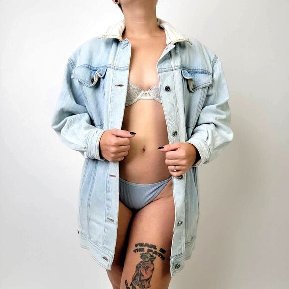 Vintage 90s IZZY Corduroy Denim Jean Jacket - S - Picture 2 of 11